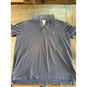 Nautica Mens Performance Deck Shirt Navy Blue Polo Short Sleeve Size 2XLT